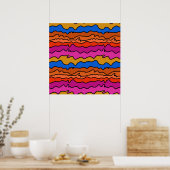 Abstract Wavy Lines Wall Art Poster (Küche)
