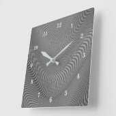 Abstract Wavy Striped Pattern Lines 3 Quadratische Wanduhr (Winkel)
