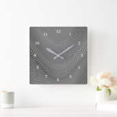 Abstract Wavy Striped Pattern Lines 3 Quadratische Wanduhr (Zuhause)
