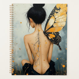 Abstract Whimsical Woman and Butterfly Planer