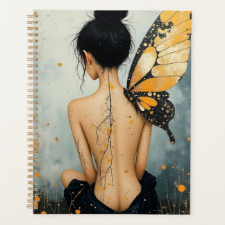 Abstract Whimsical Woman and Butterfly Planer