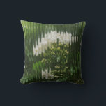 Abstract White Flowers through Reeded Glass  Kissen<br><div class="desc">Bring the garden indoors, but make it modern. This abstract floral poster features delicate white petals distorted by trendy ribbed glass. This piece is for those who love the calming palette of green and white but want something more contemporary than a standard botanical print. A serene, minimalist addition to any...</div>