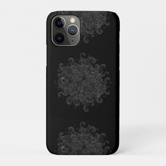 Abstract White Outline Waves Seamless Phone Case (Rückseite)