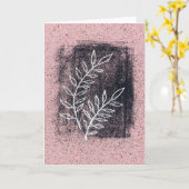 Abstract White Twig on Pink and Black Painting Karte (Gelbe Blume)