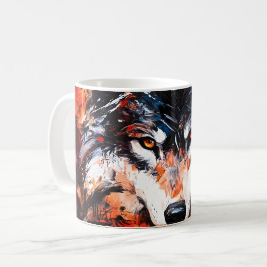 Abstract Wild Spirit Wolf Kaffeetasse (Vorderseite Links)