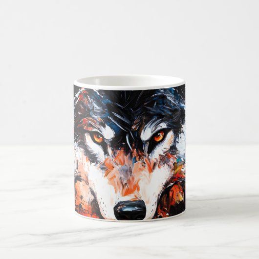 Abstract Wild Spirit Wolf Kaffeetasse (Mittel)