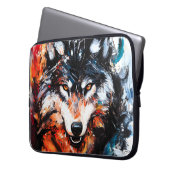 Abstract Wild Spirit Wolf Laptopschutzhülle (Vorderseite Links)