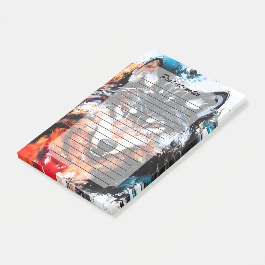 Abstract Wild Spirit Wolf Post-it Klebezettel (angewinkelt)