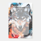 Abstract Wild Spirit Wolf Post-it Klebezettel (Vorderseite)