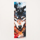 Abstract Wild Spirit Wolf Yogamatte (Vorderseite)