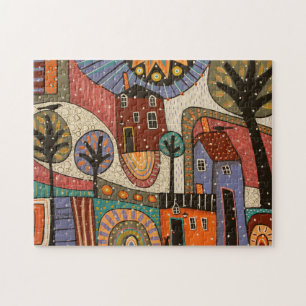Abstract Winter Jigsaw Puzzle by Karla Gerard