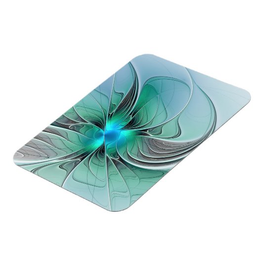 Abstract With Blue, Modern Fractal Art Magnet (Linke Seite)