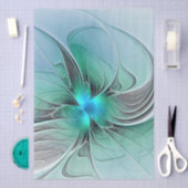 Abstract With Blue, Modern Fractal Art Seidenpapier (Handwerk)