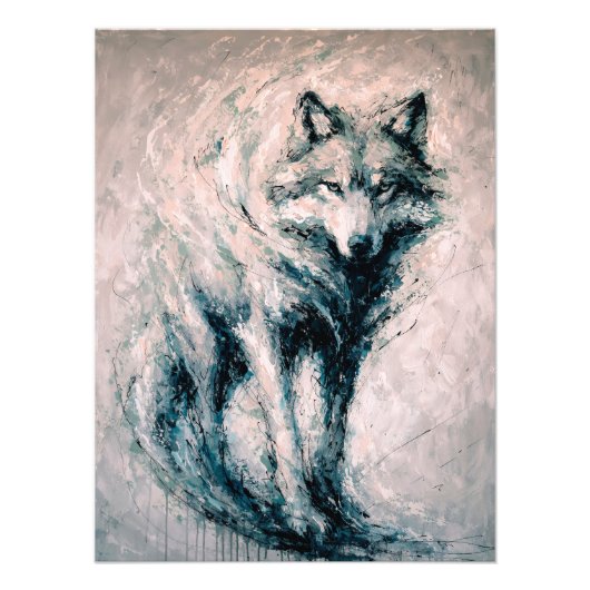 Abstract Wolf Painting Fotodruck (Vorne)