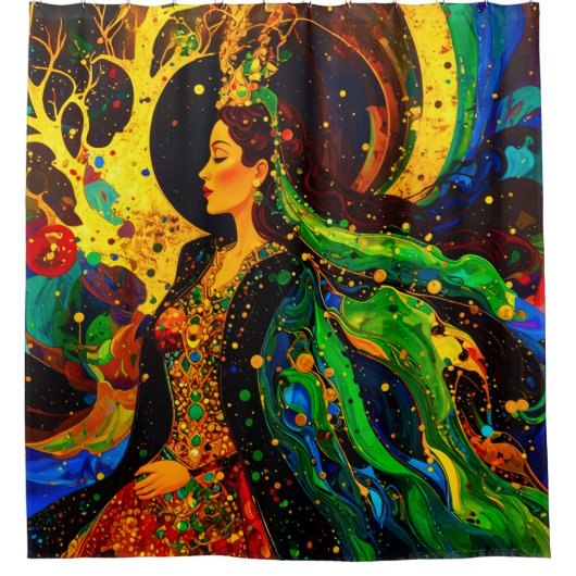 abstract woman 002 duschvorhang (Vorderseite)