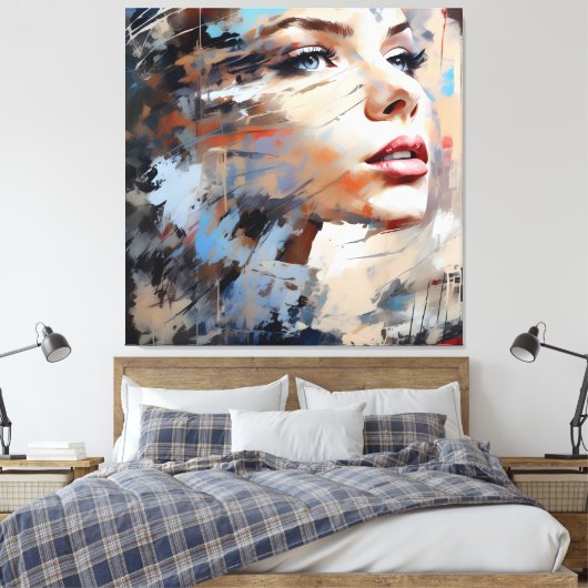 Abstract woman face 01 leinwanddruck (Insitu (Schlafzimmer))