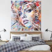 Abstract woman face 02 leinwanddruck (Insitu (Schlafzimmer))