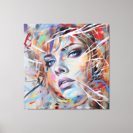 Abstract woman face 02 leinwanddruck (Vorderseite)