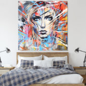 Abstract woman face 03 leinwanddruck (Insitu (Schlafzimmer))