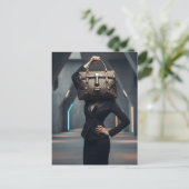 Abstract woman with bag postkarte (Stehend Vorderseite)