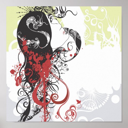 Abstract woman's face Poster (Vorne)