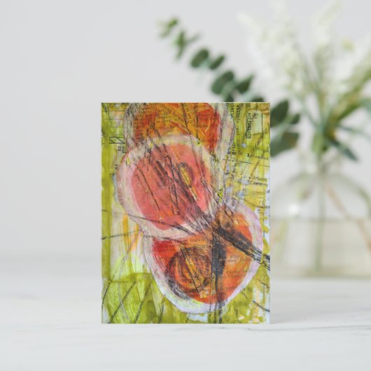 abstract words collage postkarte (Stehend Vorderseite)