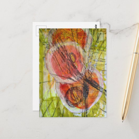 abstract words collage  postkarte (Vorderseite/Rückseite Beispiel)