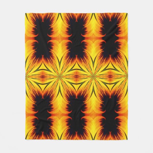 Abstract Yellow And Brown Pattern Art Fleecedecke (Vorderseite)