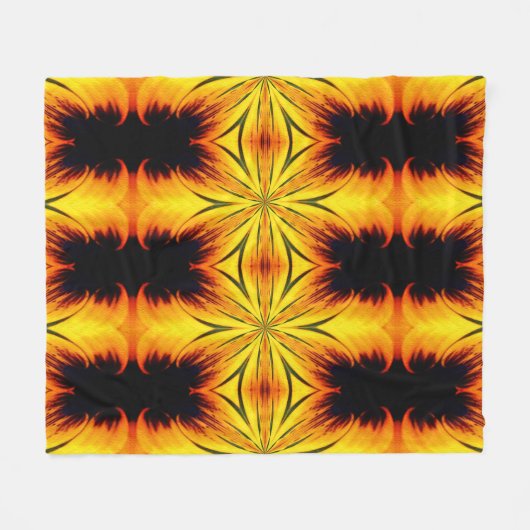 Abstract Yellow And Brown Pattern Art Fleecedecke (Vorderseite (Horizontal))