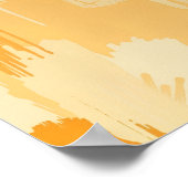 Abstract Yellow and Cream Paint Strokes Poster (Ecke)