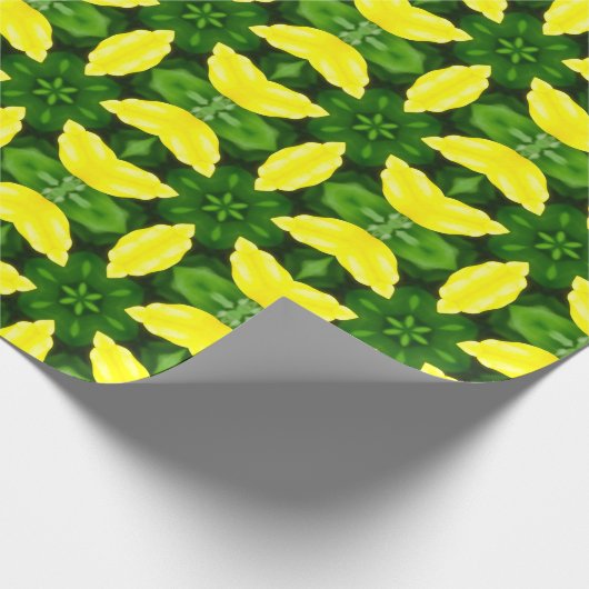 ABSTRACT YELLOW AND GREEN DRAWING. SAMER BRASIL. 3 GESCHENKPAPIER (Ecke)