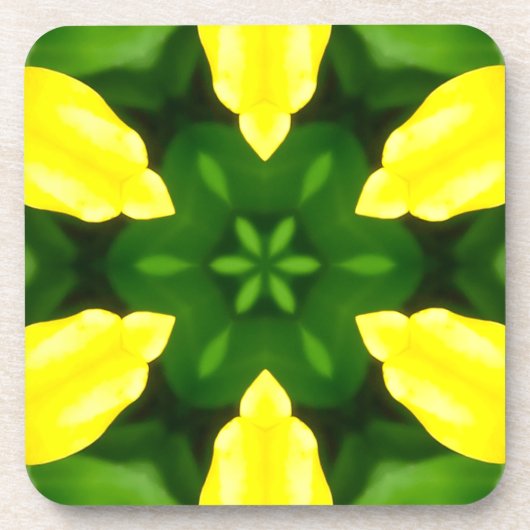 ABSTRACT YELLOW AND GREEN DRAWING. SAMER BRASIL. 3 GETRÄNKEUNTERSETZER (Vorderseite)