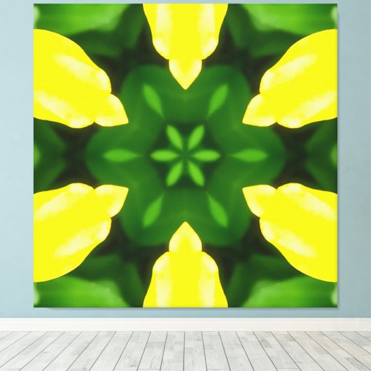 ABSTRACT YELLOW AND GREEN DRAWING. SAMER BRASIL. 3 LEINWANDDRUCK (Insitu (Holzboden))