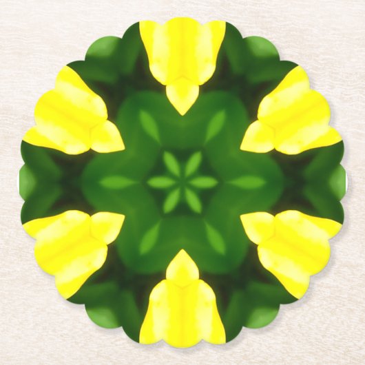 ABSTRACT YELLOW AND GREEN DRAWING. SAMER BRASIL. 3 UNTERSETZER (Vorderseite)