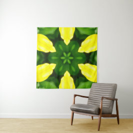 ABSTRACT YELLOW AND GREEN DRAWING. SAMER BRASIL. 3 WANDTEPPICH