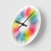 Abstract Yellow Orange Blue Green Pink Red Purple Runde Wanduhr (Winkel)