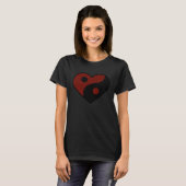 ABSTRACT YIN YANG BLACK AND DARK RED PEACE SYMBOL T-Shirt (Vorne ganz)