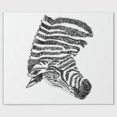 Abstract Zebra Canvas Black White Geschenkpapier (Flach)