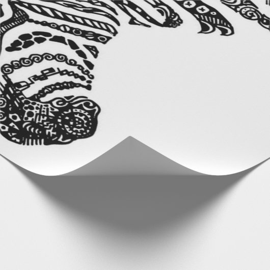 Abstract Zebra Canvas Black White Geschenkpapier (Ecke)