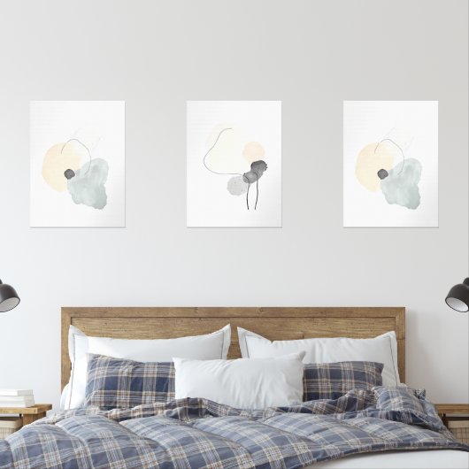 Abstract Zen Shapes Minimalist Wall Art Set (Schlafzimmer)