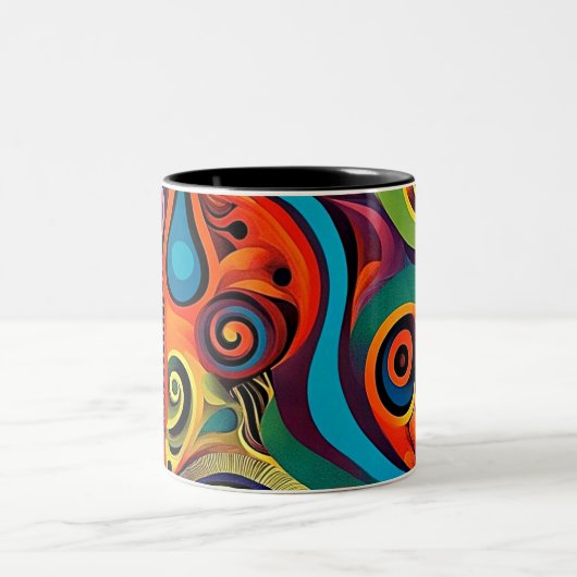 Abstracta Psychedelica 11 Zweifarbige Tasse (Mittel)
