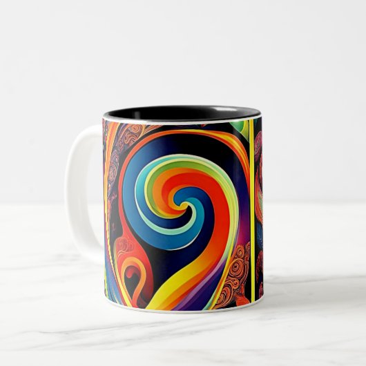 Abstracta Psychedelica 12 Zweifarbige Tasse (Vorderseite Links)