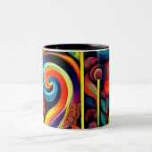 Abstracta Psychedelica 12 Zweifarbige Tasse (Mittel)