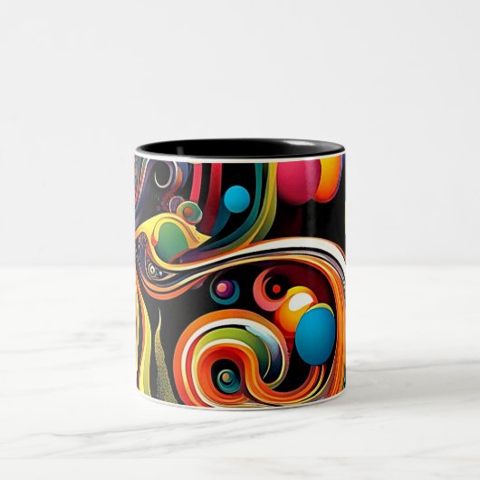 Abstracta Psychedelica 15 Zweifarbige Tasse (Mittel)