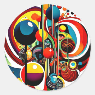 Abstracta Psychedelica 5 Runder Aufkleber