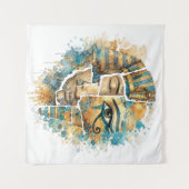 AbstractAncientEgyptian Pharaoh with Eye of Horus Wandteppich (Vorderseite (Horizontal))