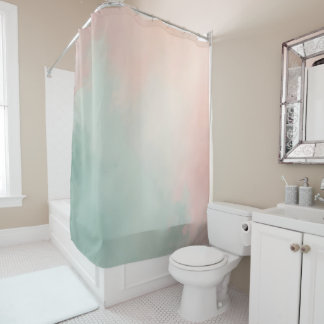Abstracte Beliebte Blush Pink Mint Kollektion Duschvorhang