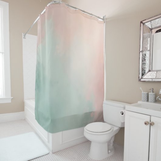 Abstracte Beliebte Blush Pink Mint Kollektion Duschvorhang (Beispiel)