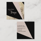 *~* AbstractGold Folien-Rosa erröten geometrisch Quadratische Visitenkarte (Vorne/Hinten)