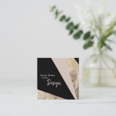 *~* AbstractGold Folien-Rosa erröten geometrisch Quadratische Visitenkarte (Stehend Vorderseite)